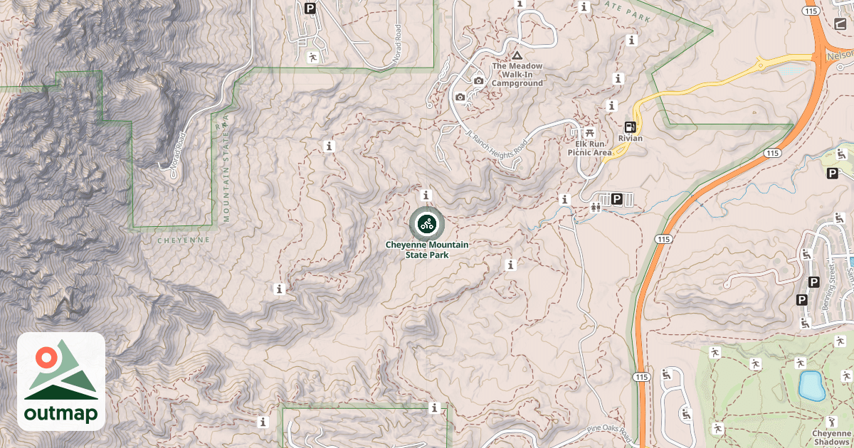 Map of Cheyenne Mountain State Park