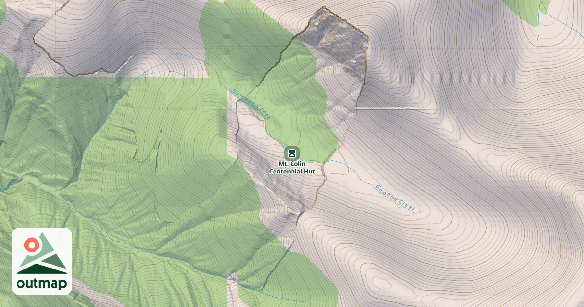 Map of Mt. Colin Centennial Hut
