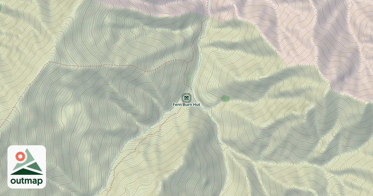 Map of Fern Burn Hut