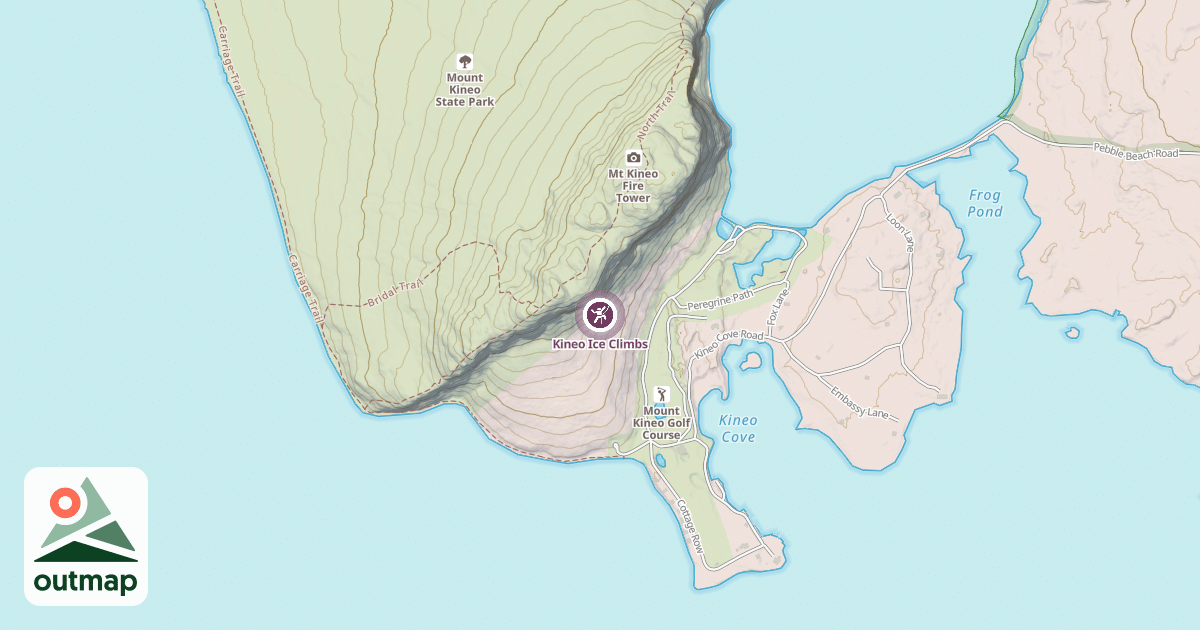 Map of Kineo Ice Climbs