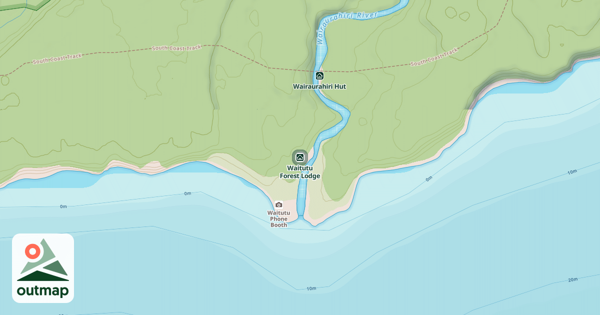 Map of Waitutu Forest Lodge