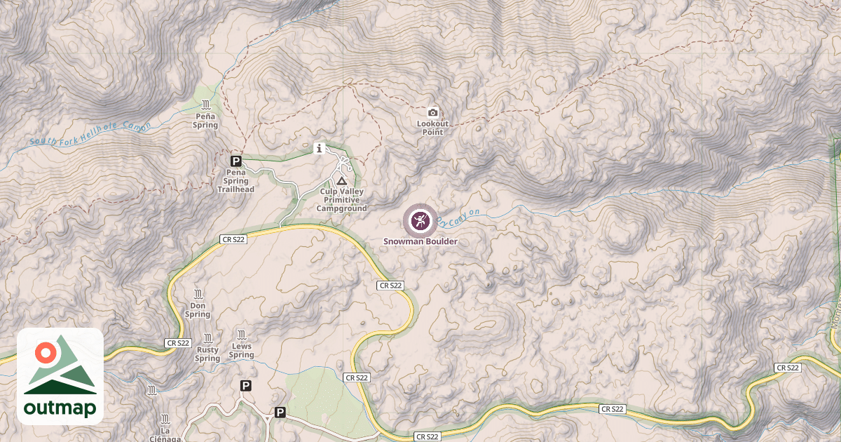 Map of Snowman Boulder