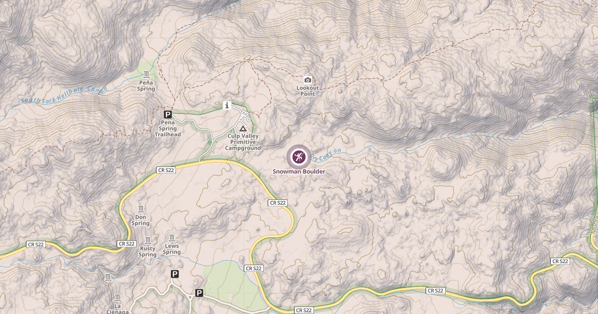 Map preview of Snowman Boulder