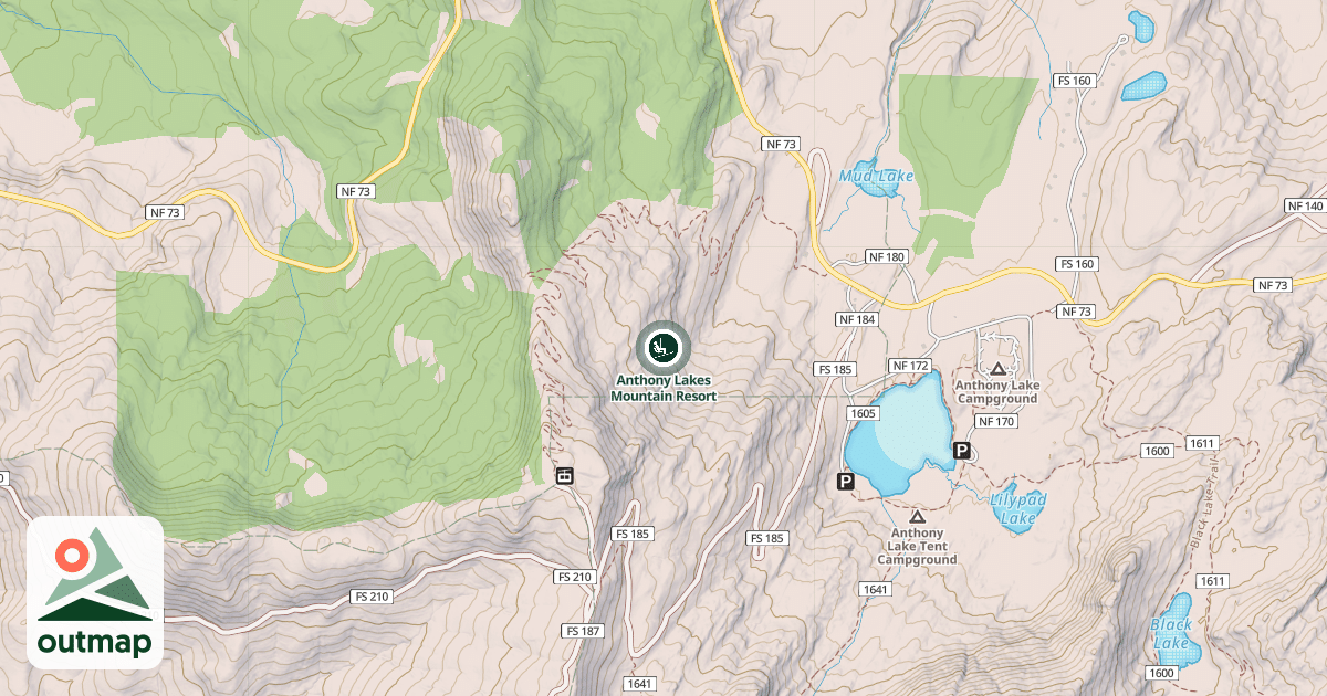 Map of Anthony Lakes Mountain Resort