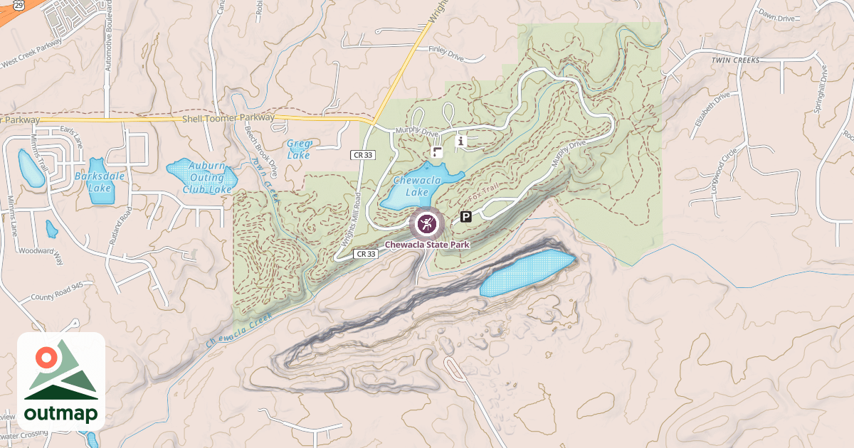 Map of Chewacla State Park