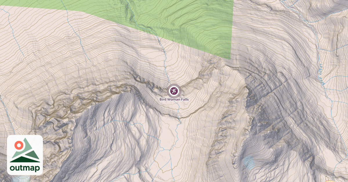 Map of Bird Woman Falls