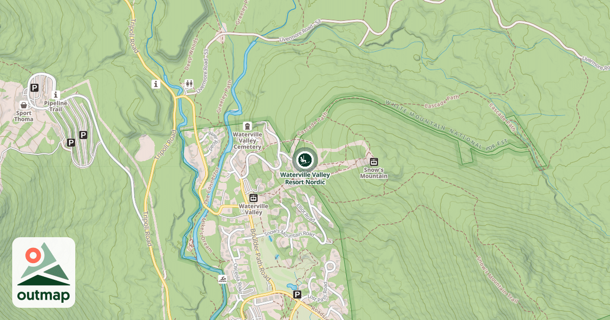 Map of Waterville Valley Resort Nordic