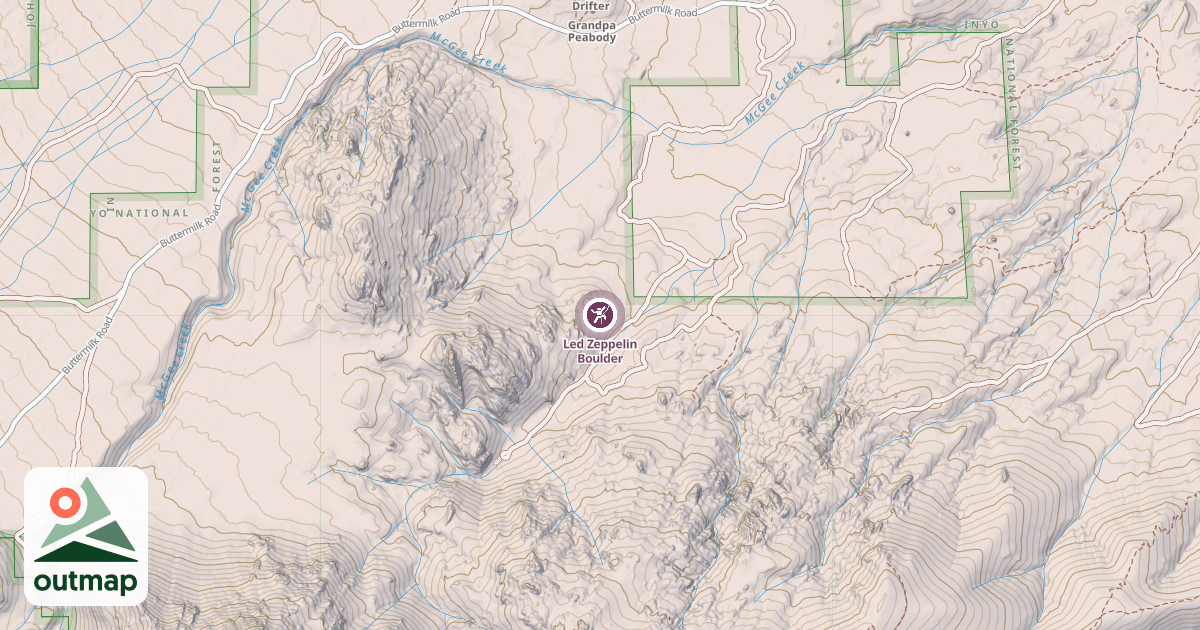 Map of Led Zeppelin Boulder