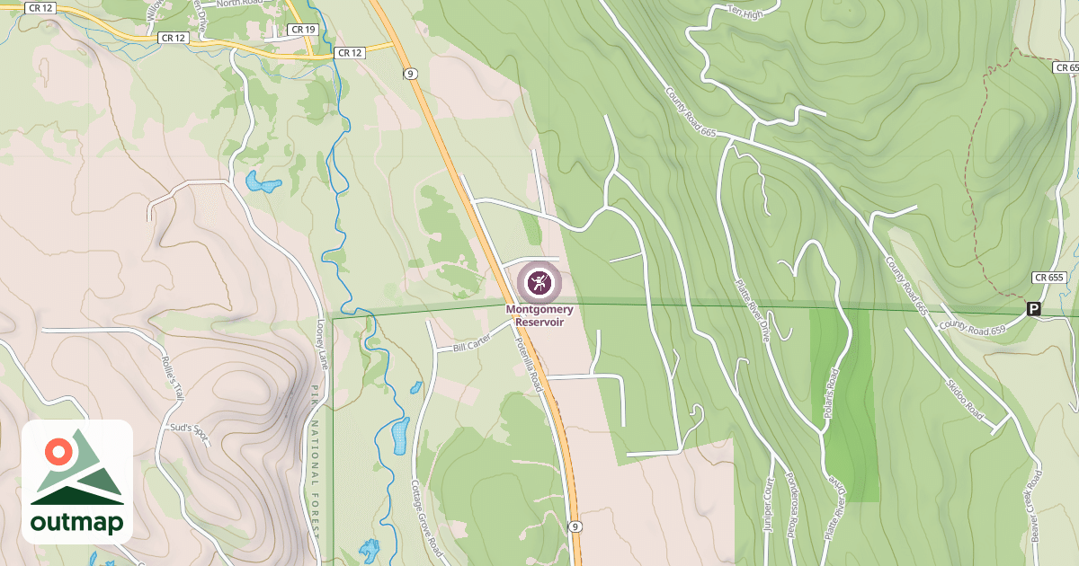 Map of Montgomery Reservoir