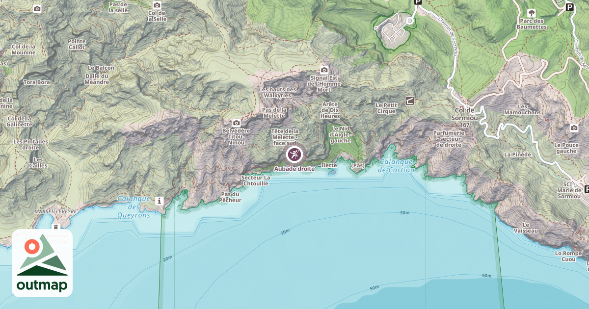 Map of Aubade droite