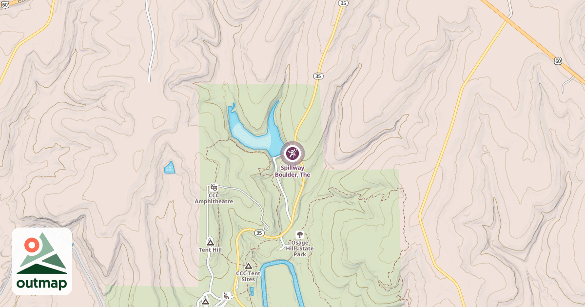 Map of Spillway Boulder, The