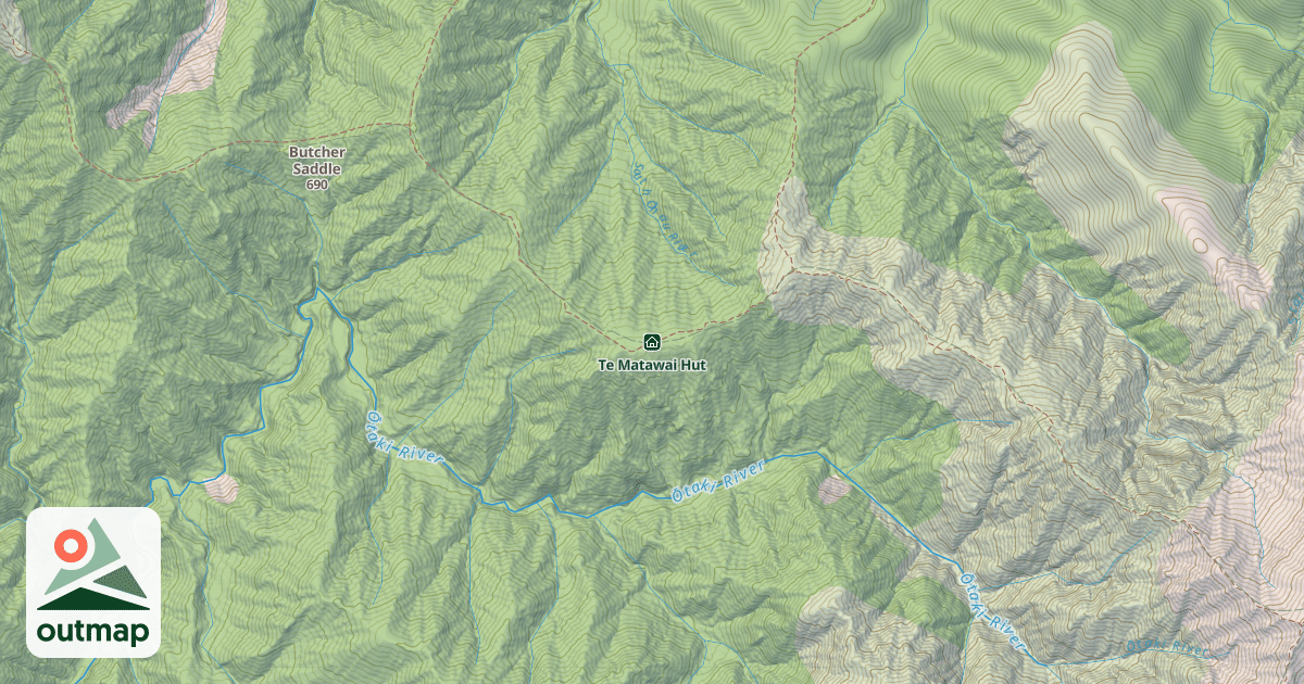 Map of Te Matawai Hut