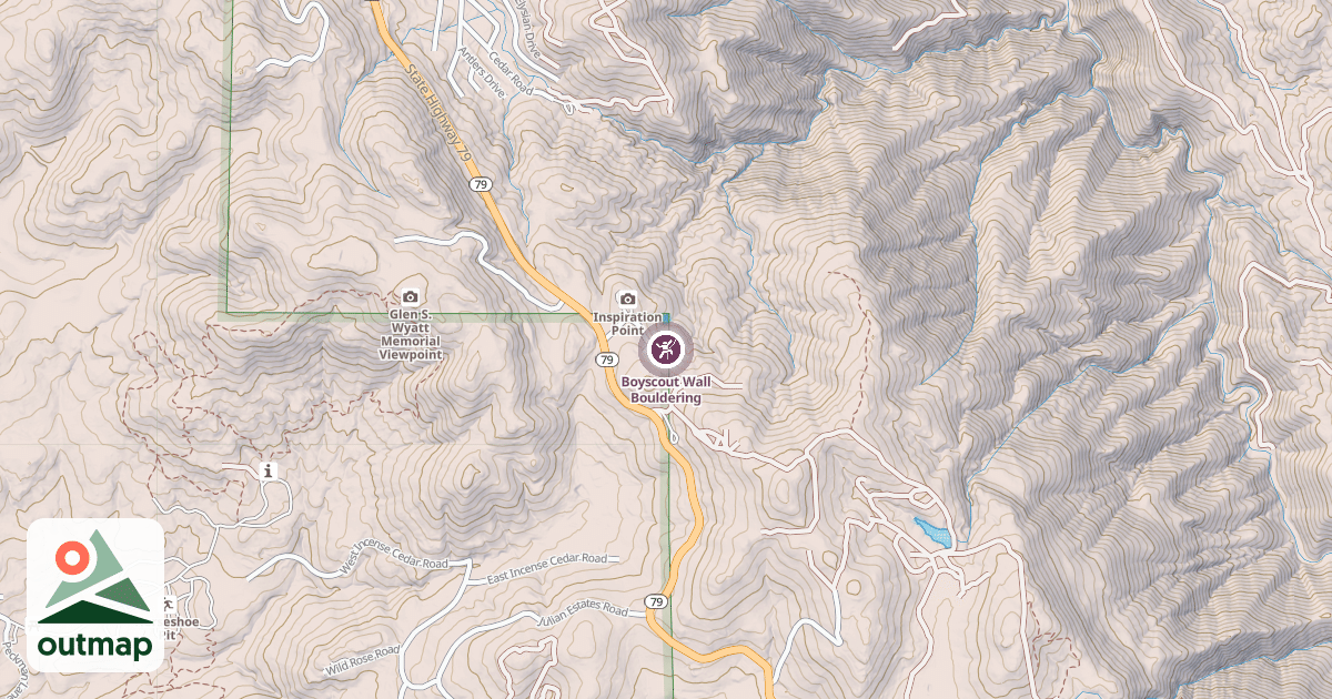 Map of Boyscout Wall Bouldering