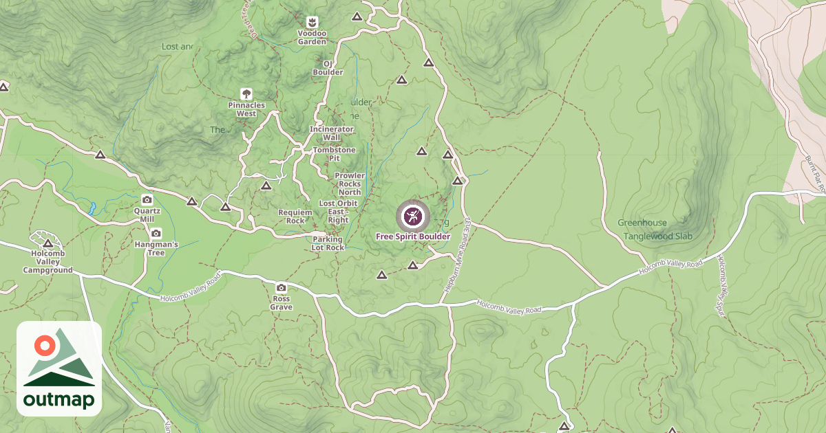 Map of Free Spirit Boulder