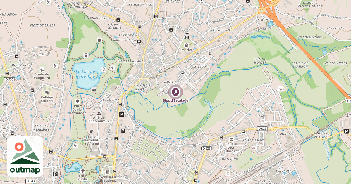 Map of Bloc d'Escalade