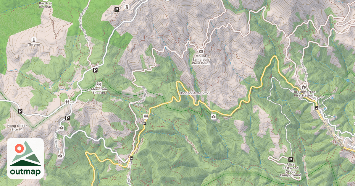 Map of Bootjack Arete Sit