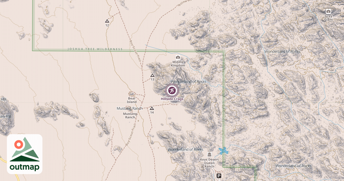 Map of Hillside Crags