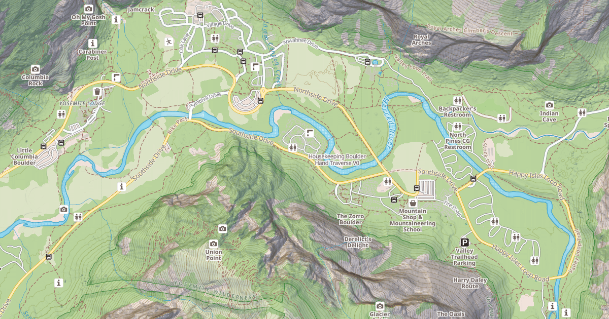 Map preview of Housekeeping Boulder Hand Traverse