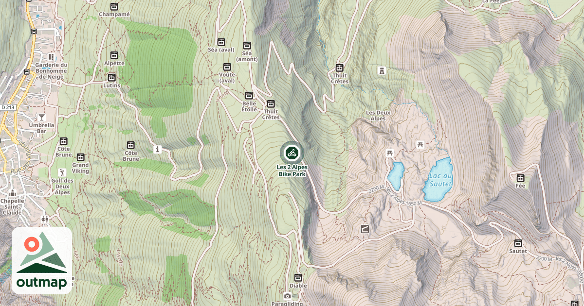 Map of Les 2 Alpes Bike Park