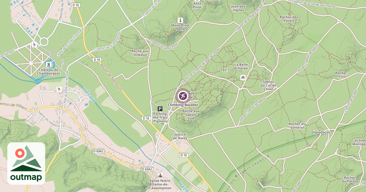 Map of Climbing Boulder