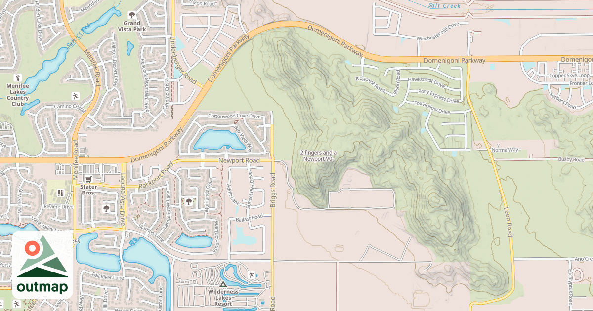 Map of 2 fingers and a Newport