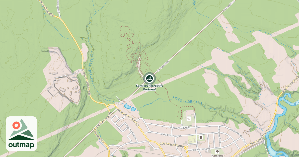 Map of Sentiers Récréatifs Portneuf
