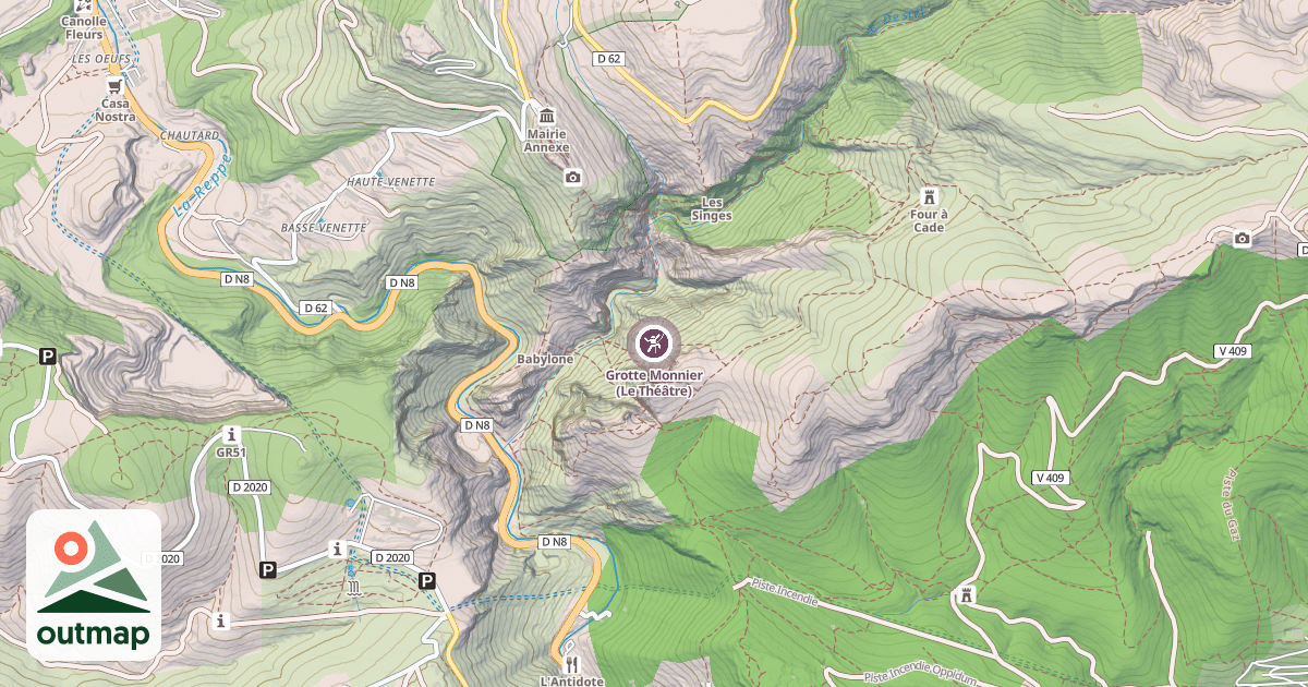 Map of Grotte Monnier (Le Théâtre)