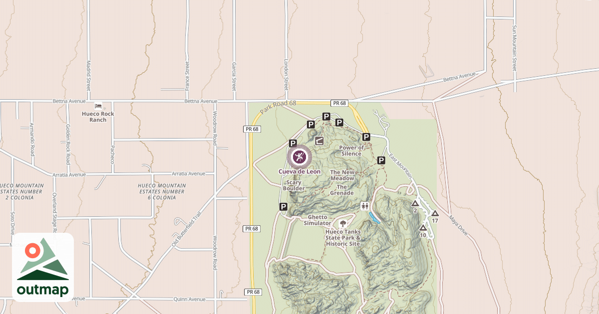 Map of Cueva de Leon