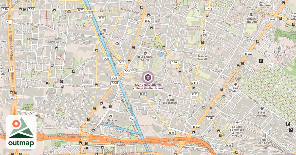 Map of Mur d'escalade du collège Gisèle Halimi