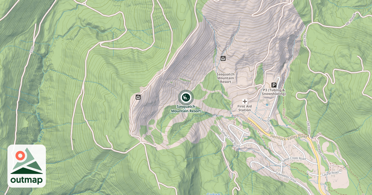 Map of Sasquatch Mountain Resort