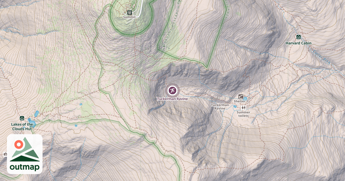 Map of Tuckerman Ravine