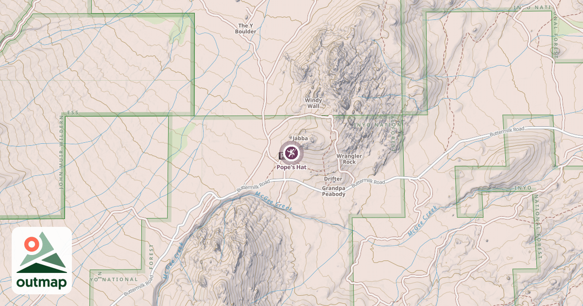 Map of Pope's Hat