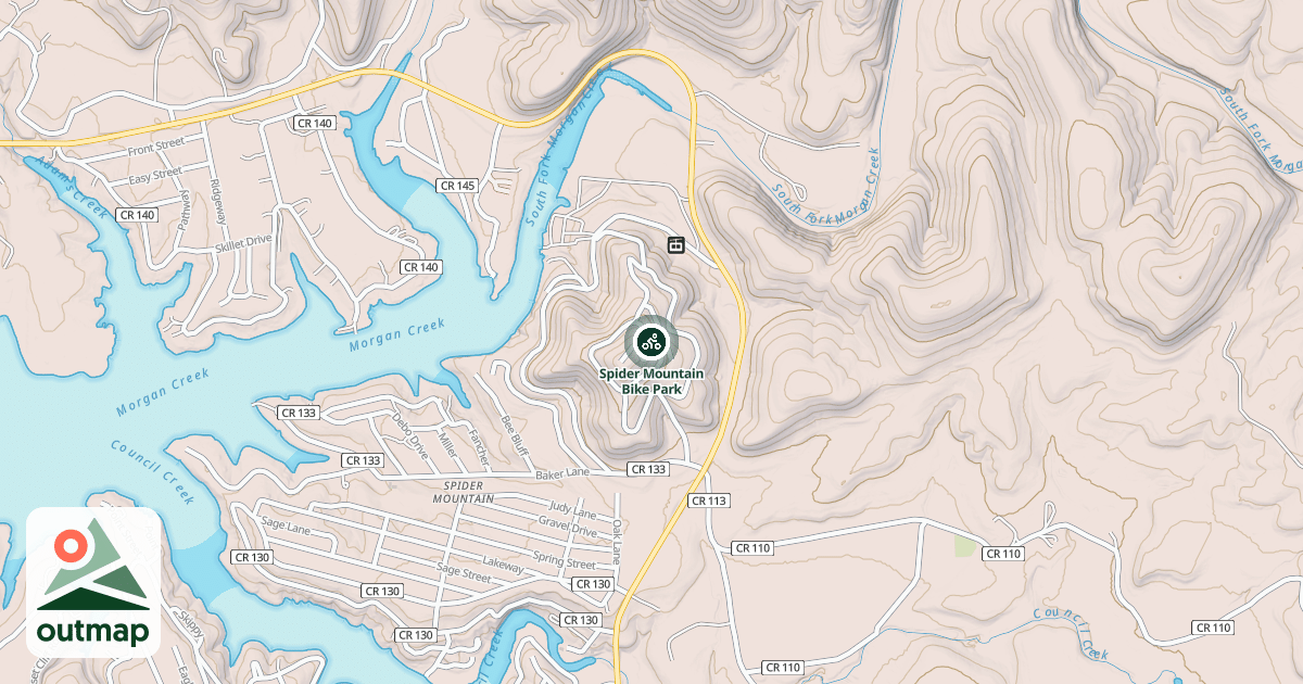 Map of Spider Mountain Bike Park