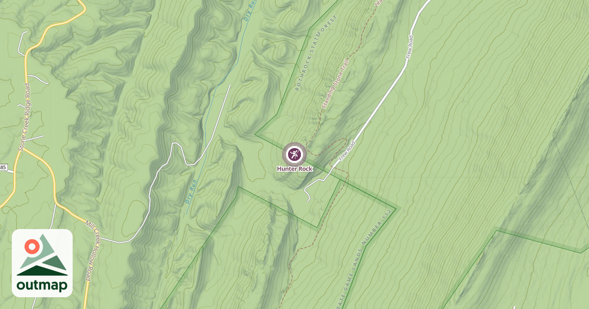 Map of Hunter Rock
