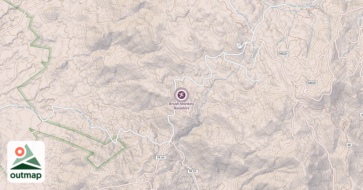 Map of Brush Monkey Boulders