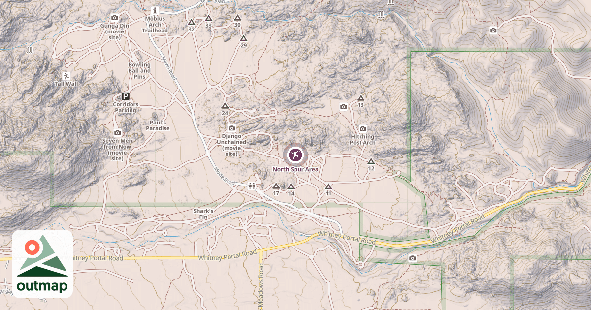 Map of North Spur Area