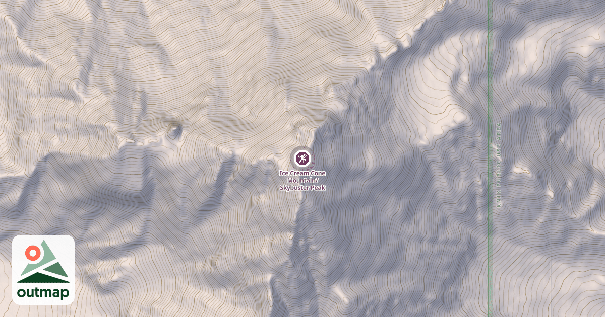 Map of Ice Cream Cone Mountain/Skybuster Peak