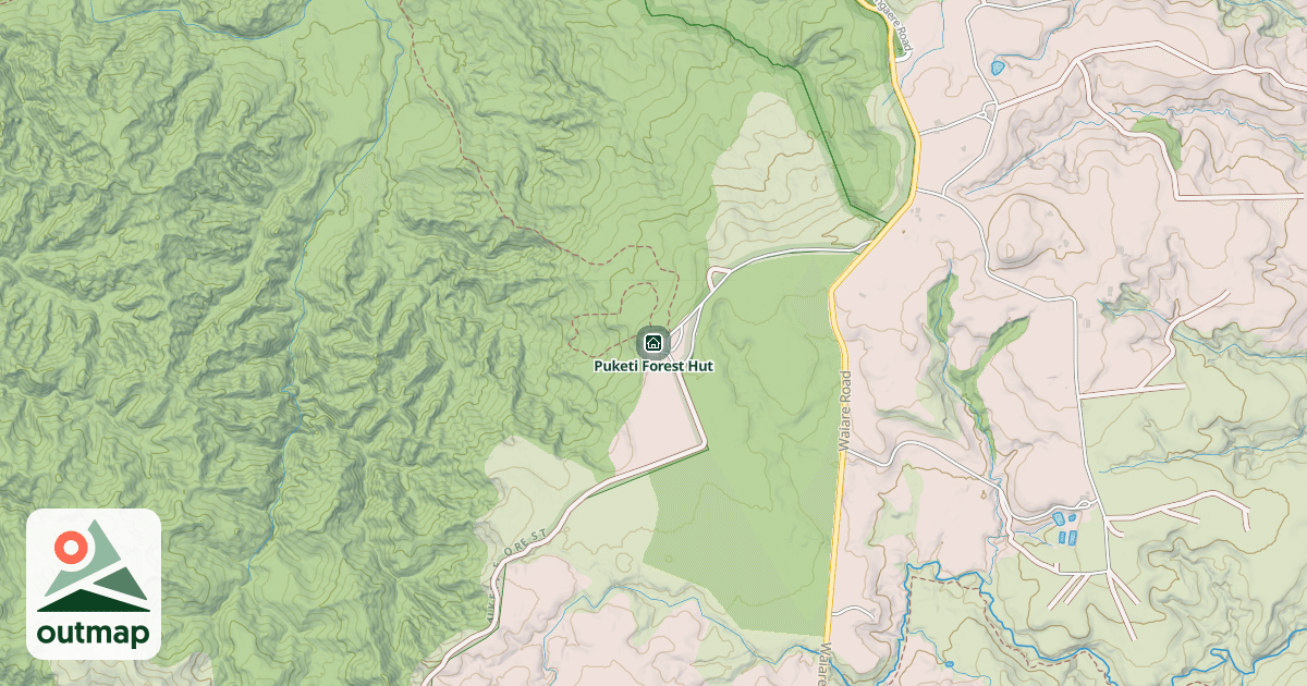 Map of Puketi Forest Hut