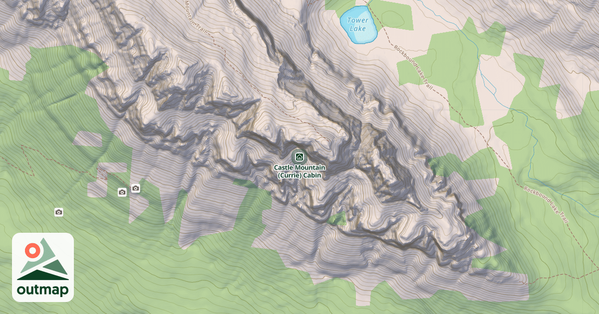 Map of Castle Mountain (Currie) Cabin