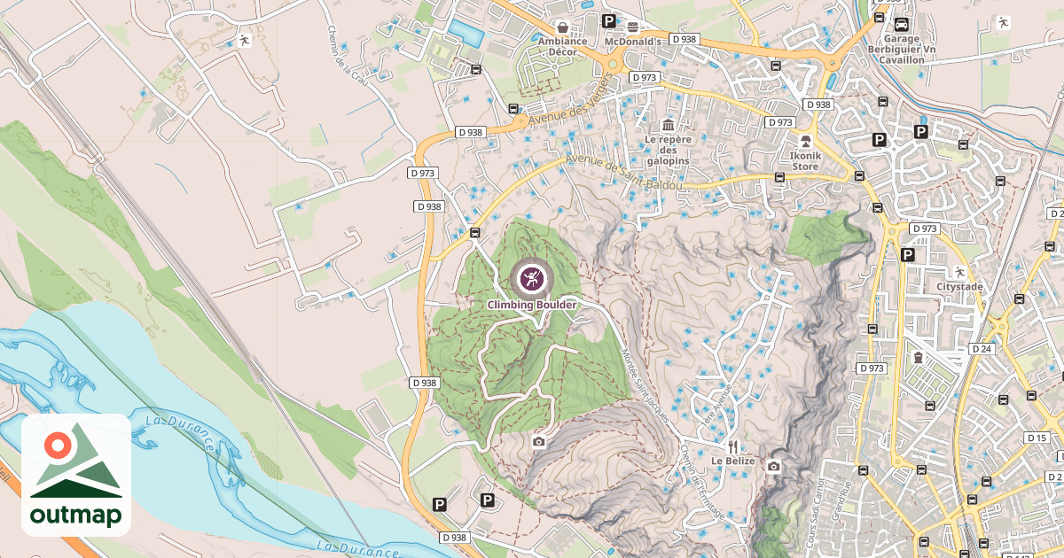 Map of Climbing Boulder
