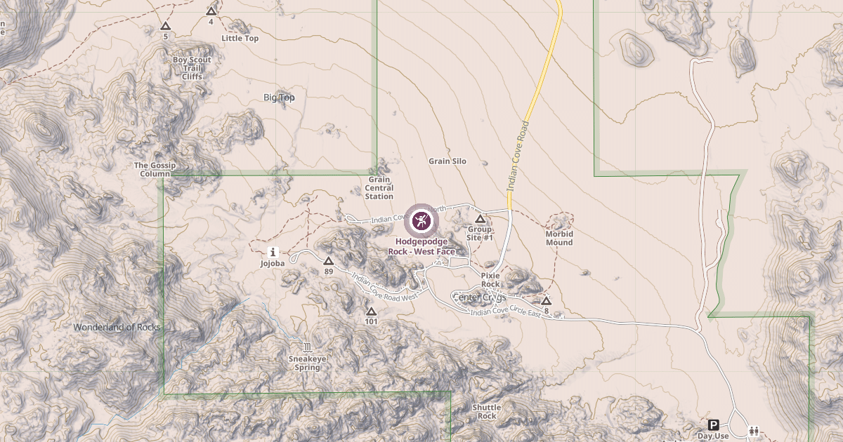 Map preview of Hodgepodge Rock - West Face