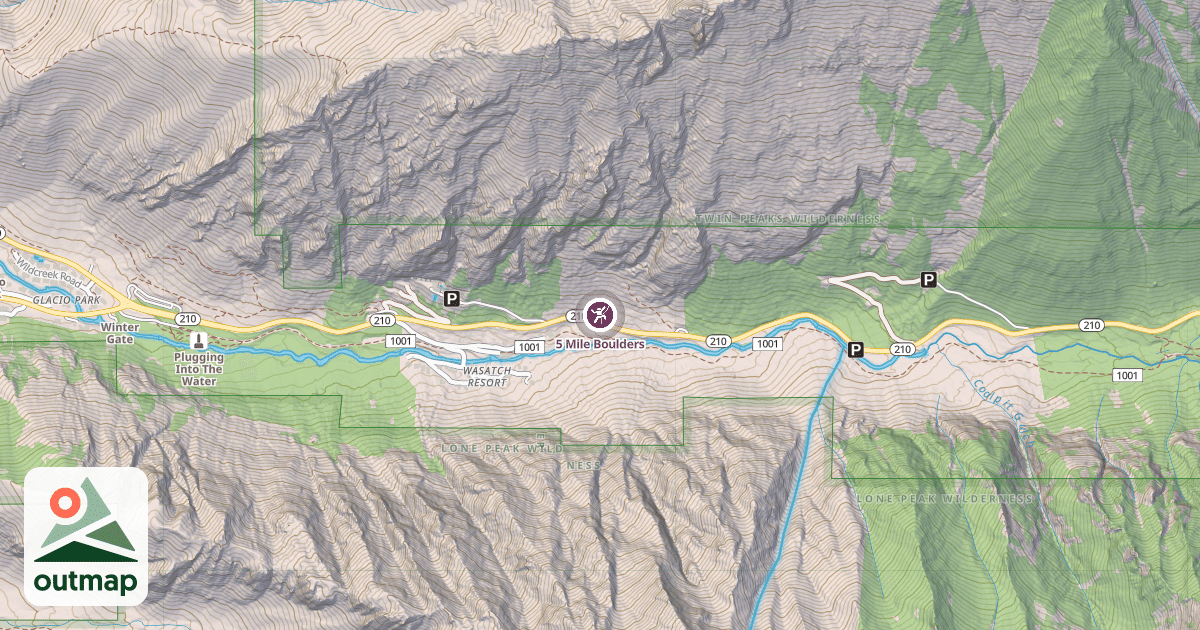 Map of 5 Mile Boulders
