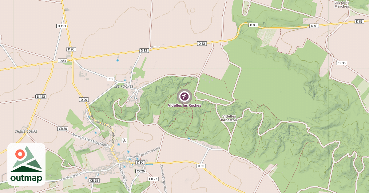 Map of Videlles les Roches