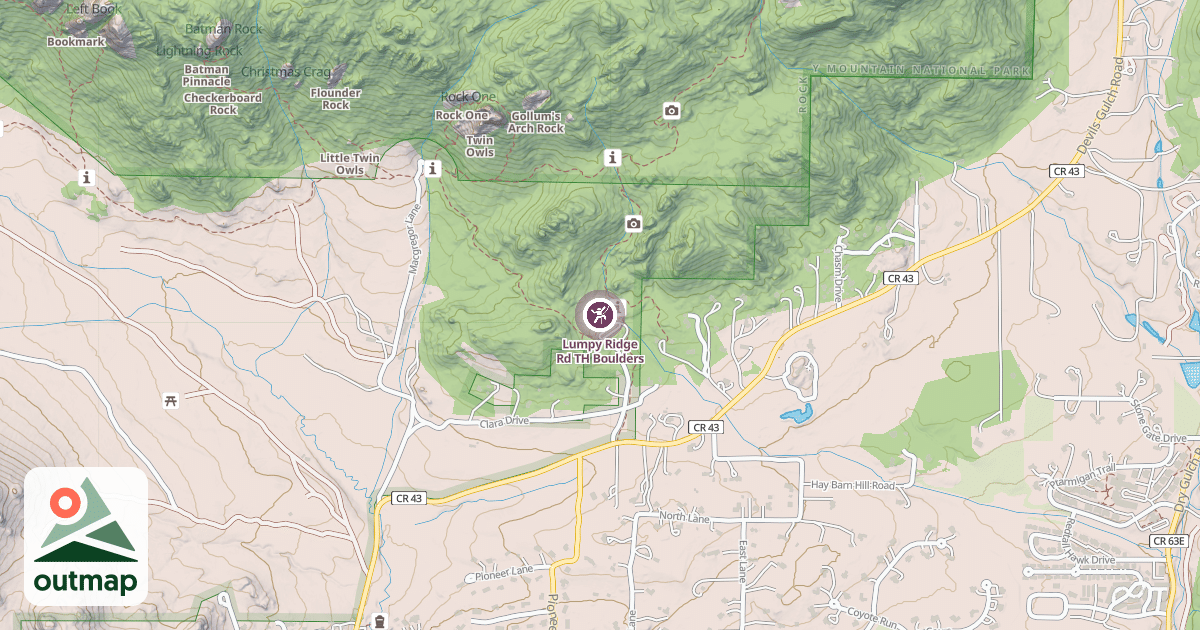 Map of Lumpy Ridge Rd TH Boulders