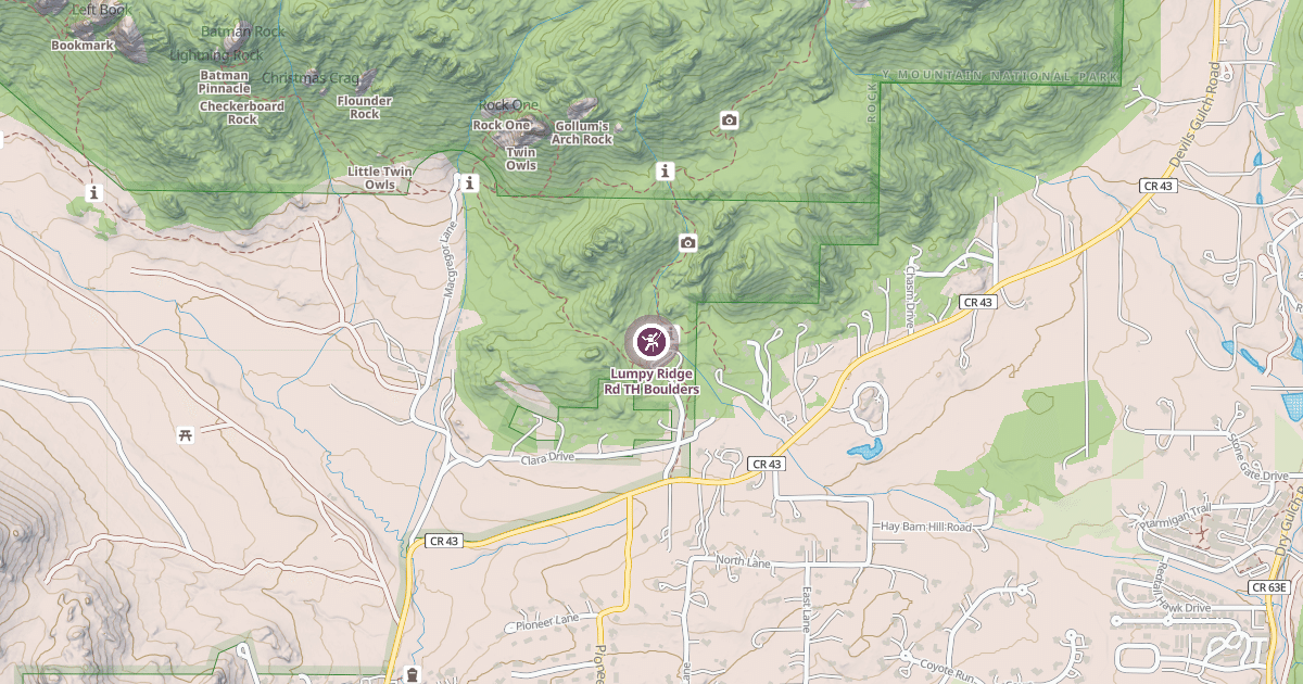 Map preview of Lumpy Ridge Rd TH Boulders