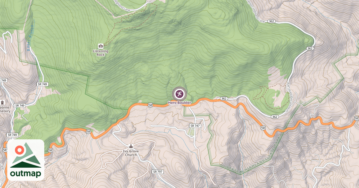 Map of Hero Boulder