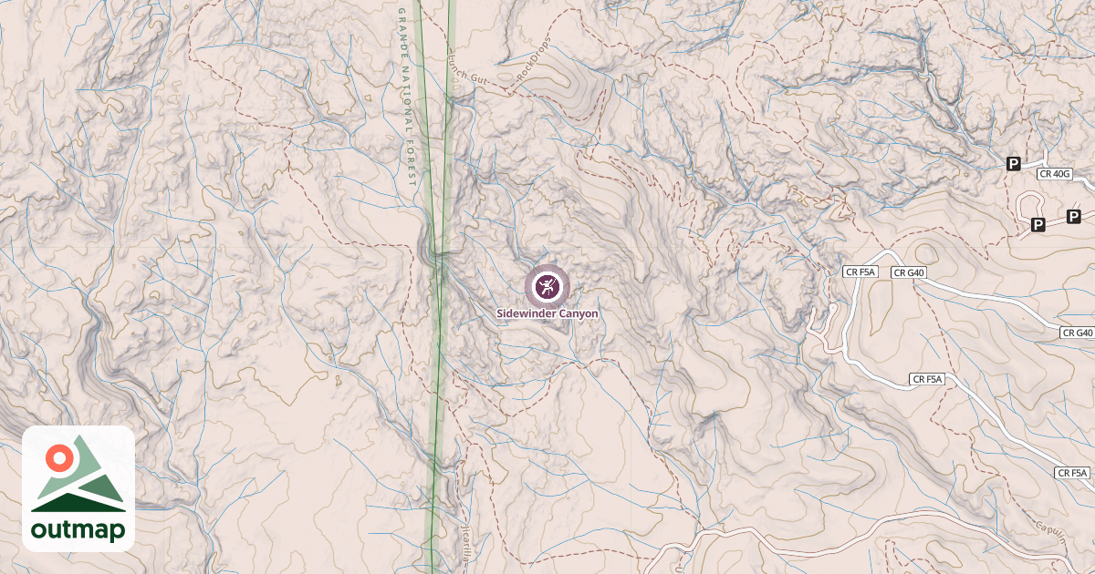 Map of Sidewinder Canyon