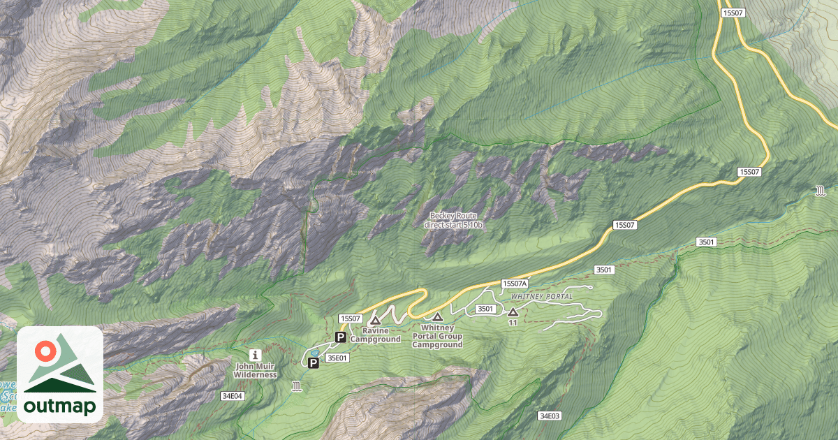 Map of Beckey Route direct start