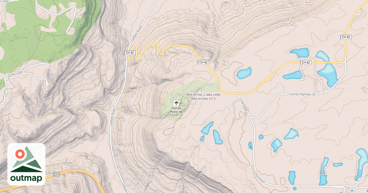 Map of Red Arrow 2 (aka Little Red Arrow)