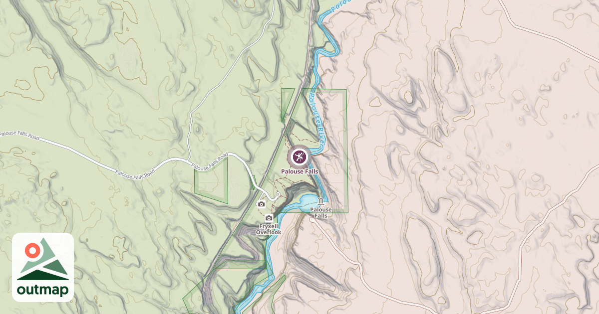 Map of Palouse Falls in Franklin